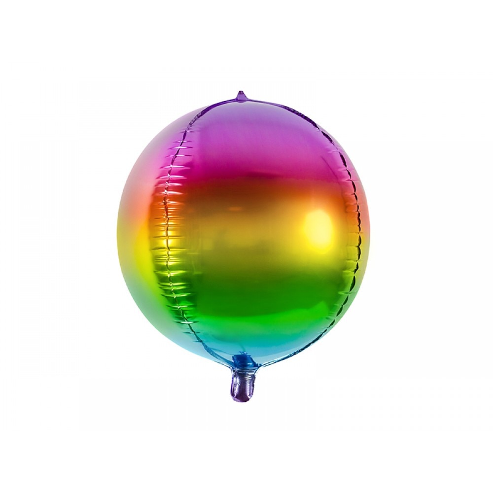 Balon folie sfera, Deco, Curcubeu, 40cm