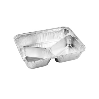 Caserola aluminiu meniu 3 compartimente, 430/285/210cc, 100 buc Caserola aluminiu meniu 3 compartimente, 430/285/210cc, 100 buc