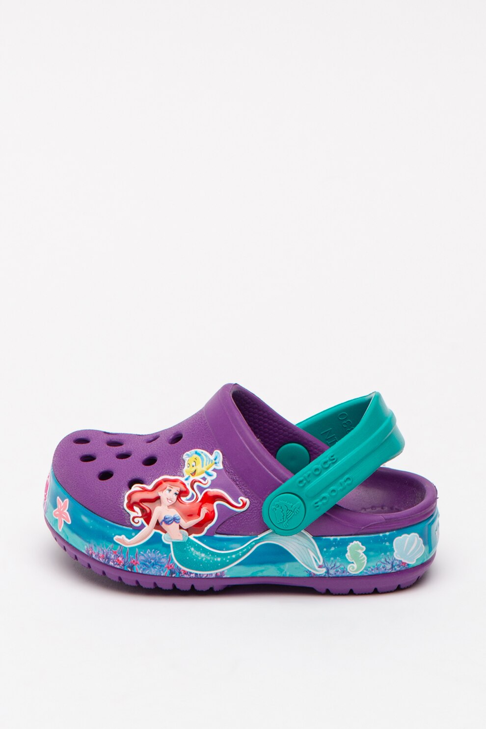 Crocs, Saboti slingback cu motiv Disney Princess Ariel, Violet