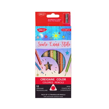 Creion color 12 Soare Luna Stele DACO CC3012 Creion color 12 Soare Luna Stele DACO CC3012