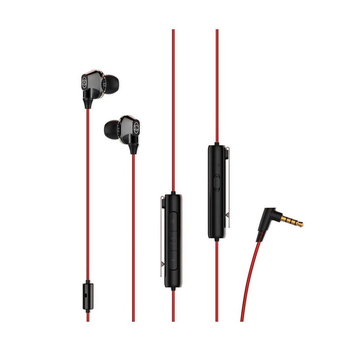Baseus fülhallgató, Encok H08, Immersive virtual 3D gaming, mini jack, vezetékes, vezérlővel, piros/fekete (NGH08-91)