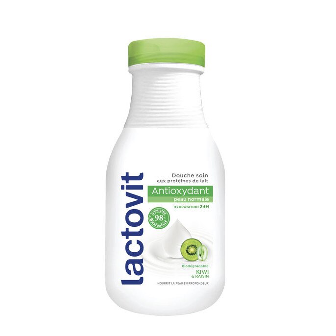 Gel de dus Lactovit Antioxydant cu extract de kiwi si stafide pentru piele normala 250ml