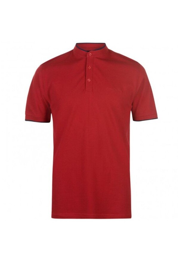 Tricou polo barbati, Pierre Cardin Mandarin Polo, Bumbac, XL EU, Rosu