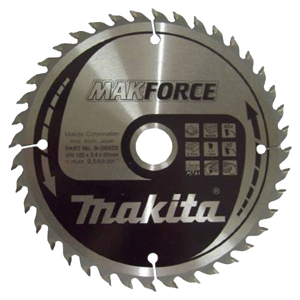 Panza fierastrau circular Makita 160x20x2,4, pentru lemn, 40 dinti B-08420