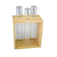 Suport din lemn cu 3 eprubete ,15.2 x 8.5 x 8.4cm