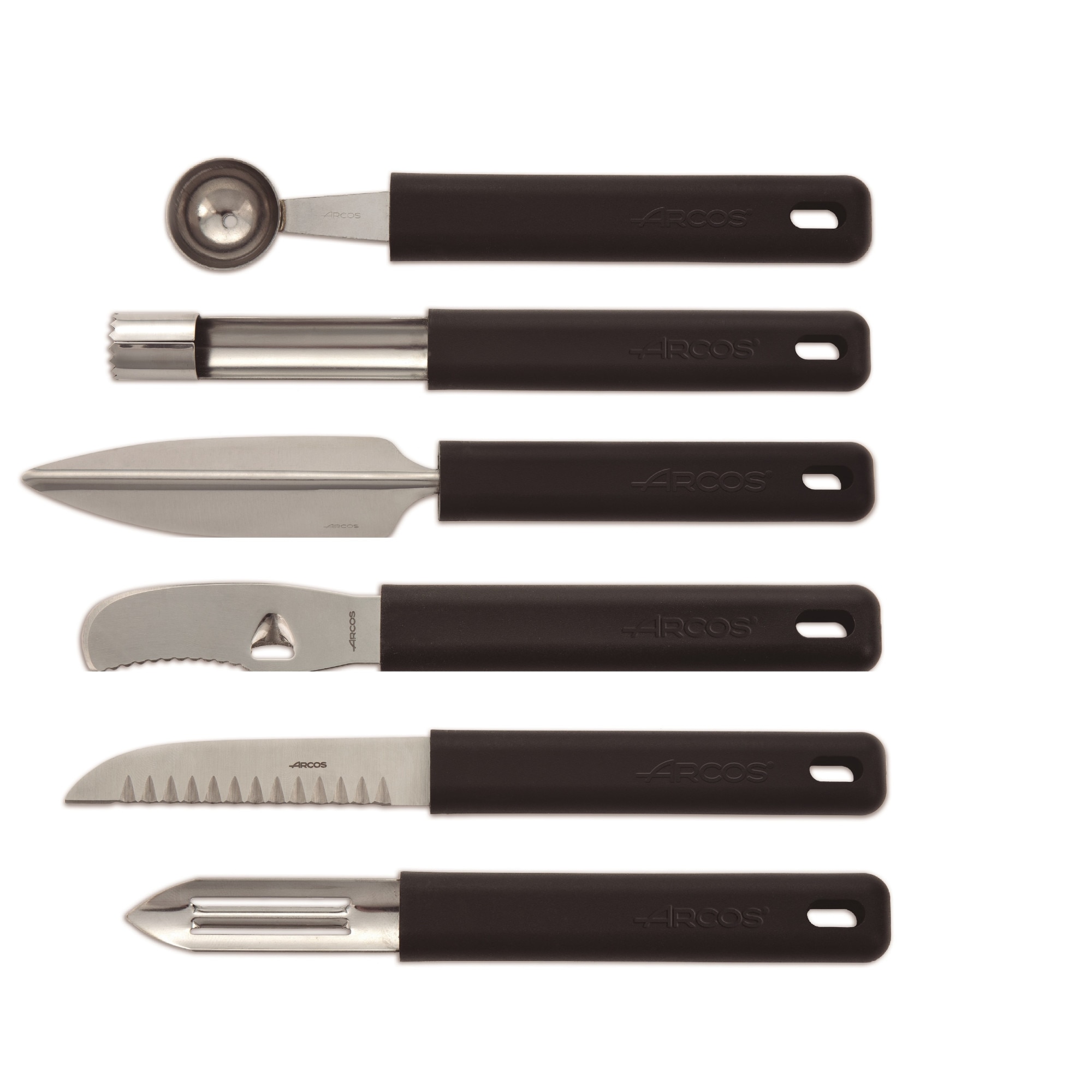 Set 6 piese pentru decorare fructe si legume, Otel Inoxidabil, Arcos