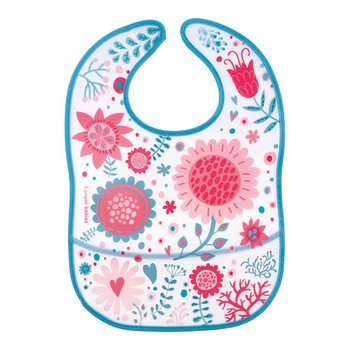 Baveta impermeabila Canpol Babies Flower 9/234, Roz 6+ luni Baveta impermeabila Canpol Babies Flower 9/234, Roz 6+ luni