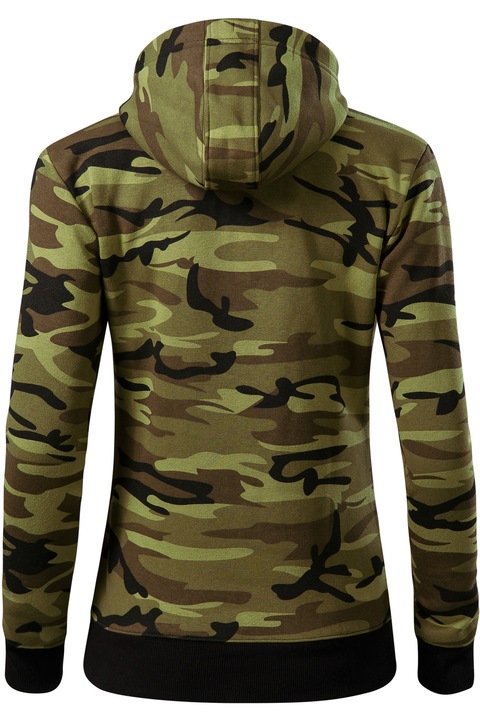 Hanorac model camuflaj, pentru dama, verde, marimea L