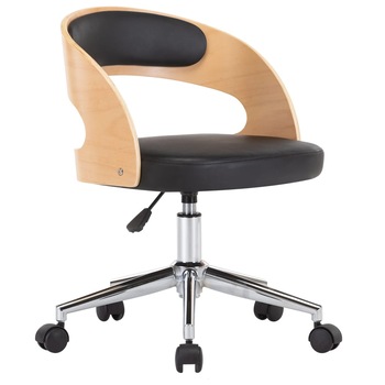 Scaun de birou pivotant, vidaXL, Piele artificiala, 48 x 53 x (66,5-74,5) cm, Negru Scaun de birou pivotant, vidaXL, Piele artificiala, 48 x 53 x (66,5-74,5) cm, Negru