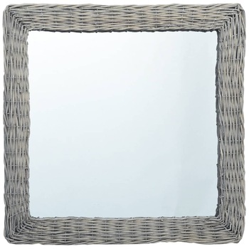 Oglinda vidaXL, Cadru rachita, 50 x 50 cm, Maro Oglinda vidaXL, Cadru rachita, 50 x 50 cm, Maro