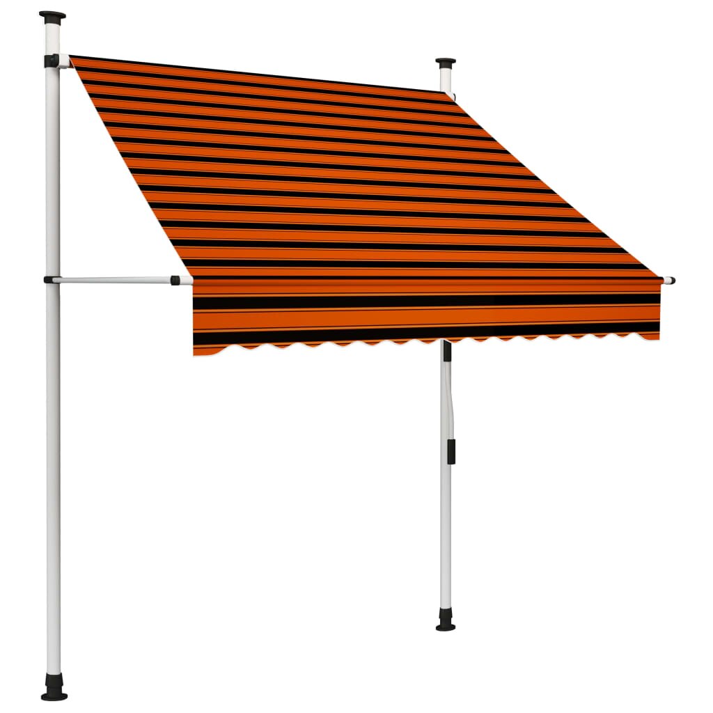 Copertina retractabila manual, portocaliu si maro, 150 cm 145835