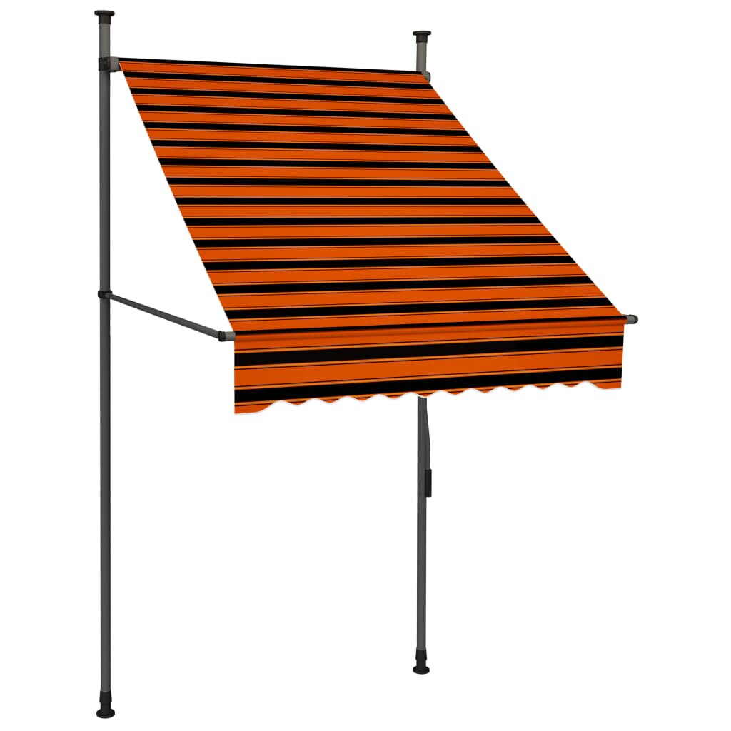 Copertina retractabila manual cu LED, vidaXL, Poliester, 100 x 120 x (200-300) cm, Portocaliu/Negru