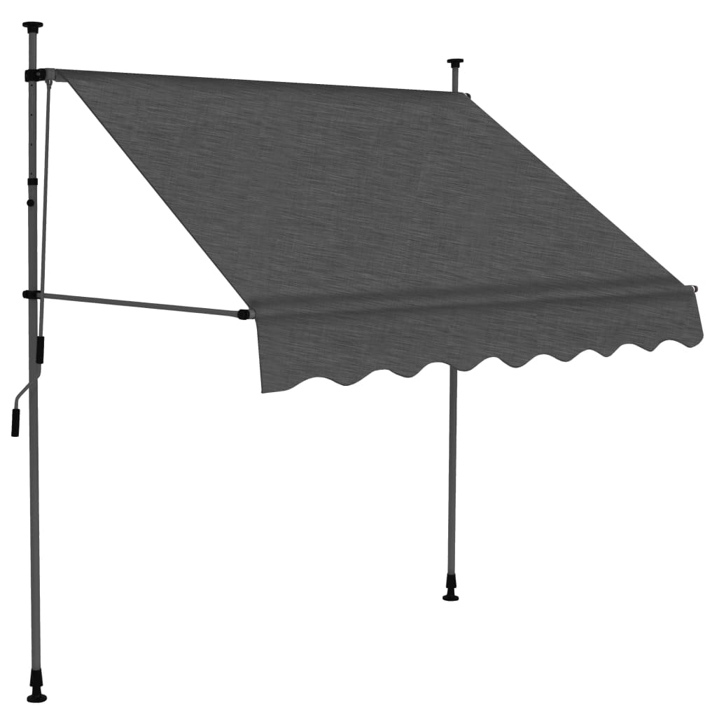 Copertina retractabila manual cu LED, vidaXL, Poliester, 100 x 120 x (200-300) cm, Antracit
