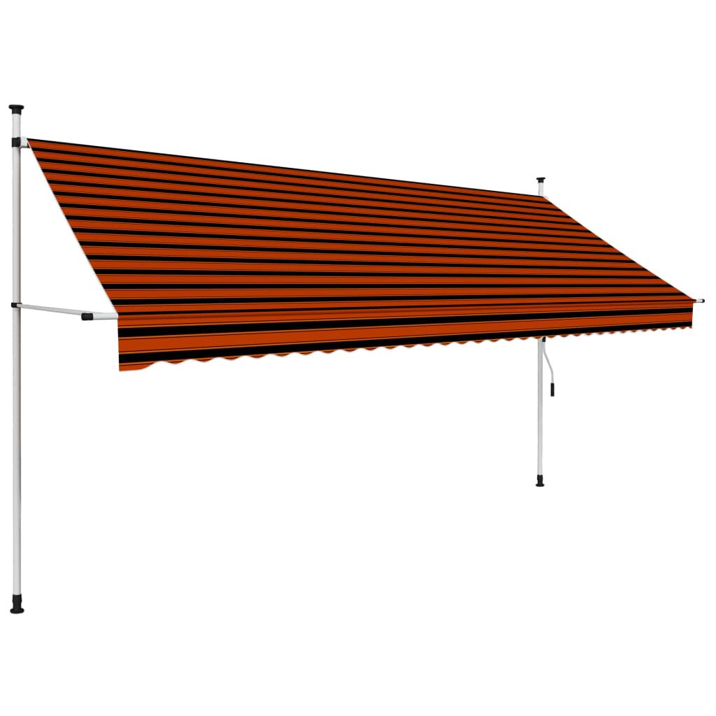 Copertina retractabila manual, portocaliu si maro, 350 cm 145839