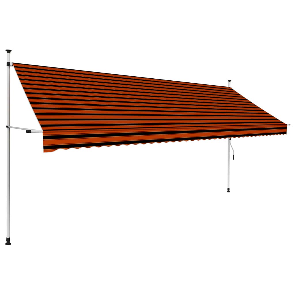 Copertina retractabila manual, portocaliu si maro, 400 cm 145840