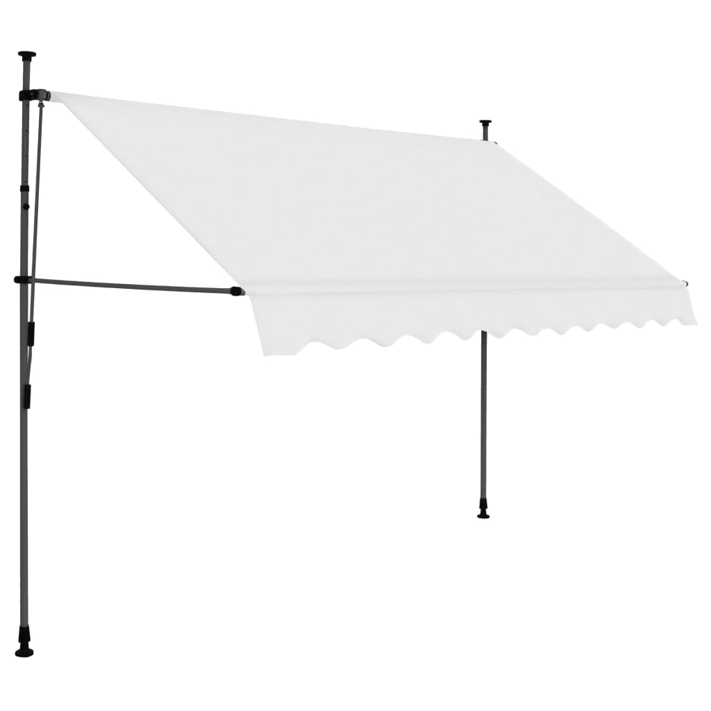 Copertina retractabila manual cu LED, vidaXL, Poliester, 300 x 120 x (200-300) cm, Crem