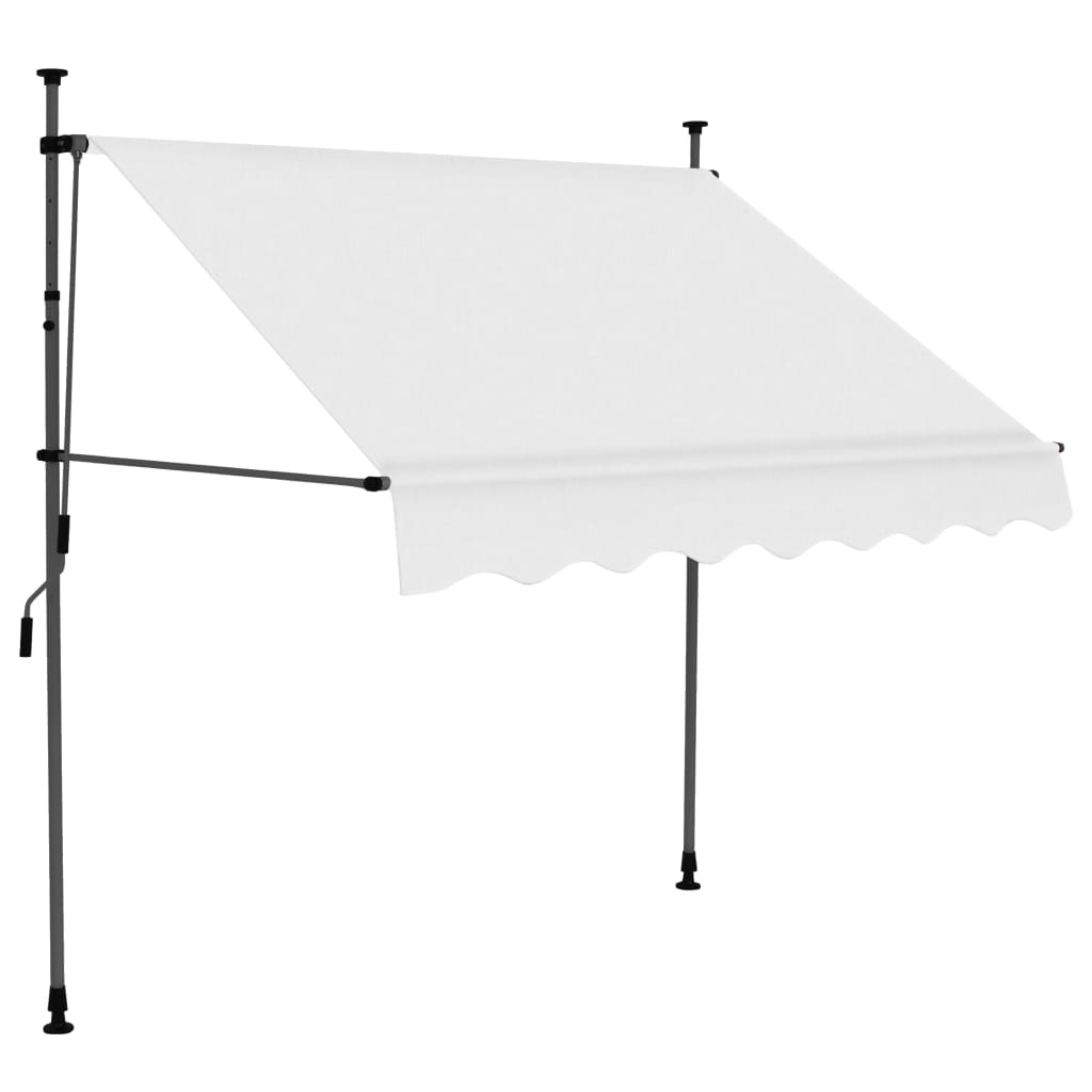 Copertina retractabila manual cu LED, vidaXL, Poliester, 150 x 120 x (200-300) cm, Crem