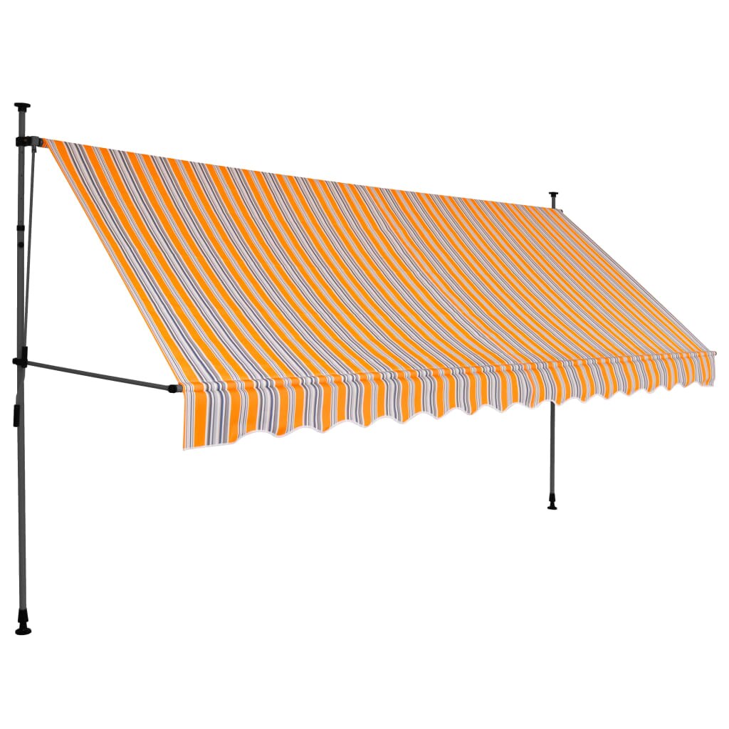 Copertina retractabila manual cu LED, vidaXL, Poliester, 400 x 120 x (200-300) cm, Multicolor