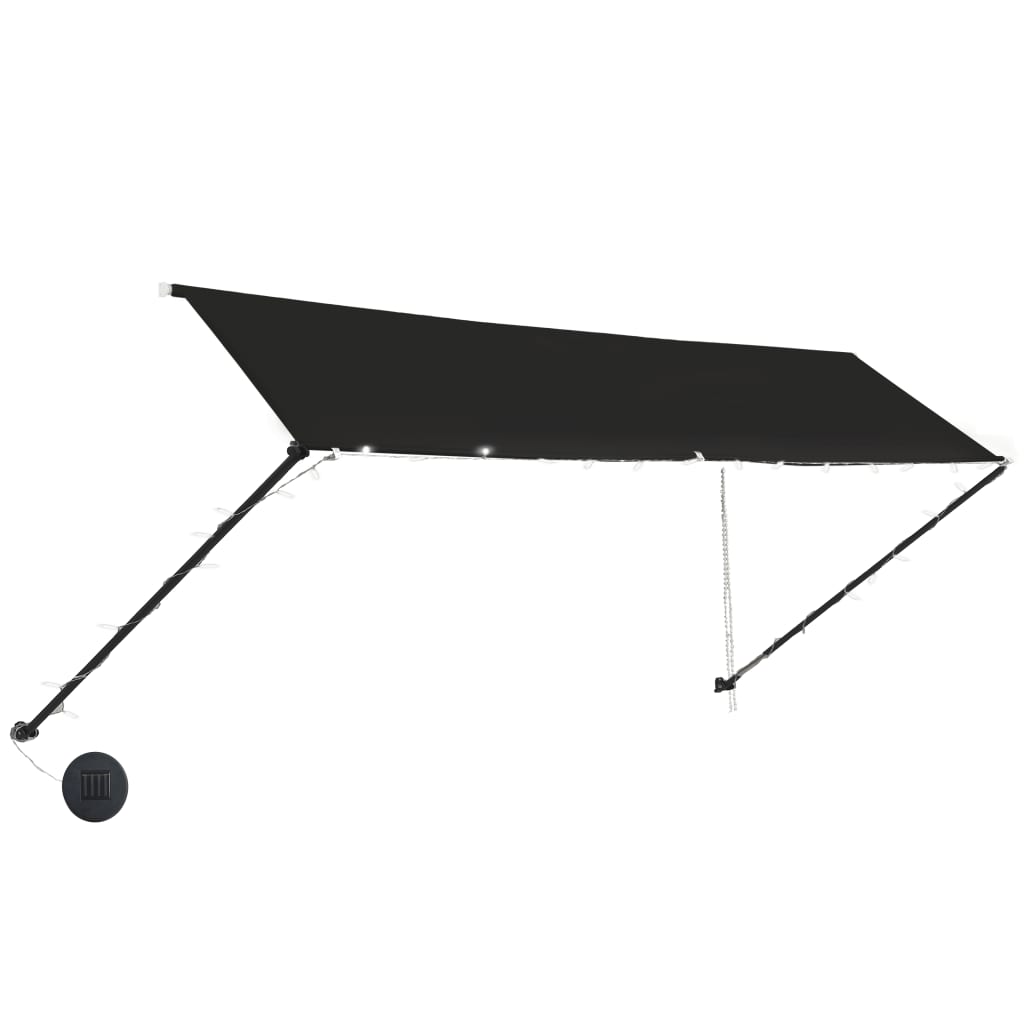 Copertina retractabila cu LED pentru fereastra, vidaXL, Textil/Polipropilena, 400 x 150 cm, Antracit