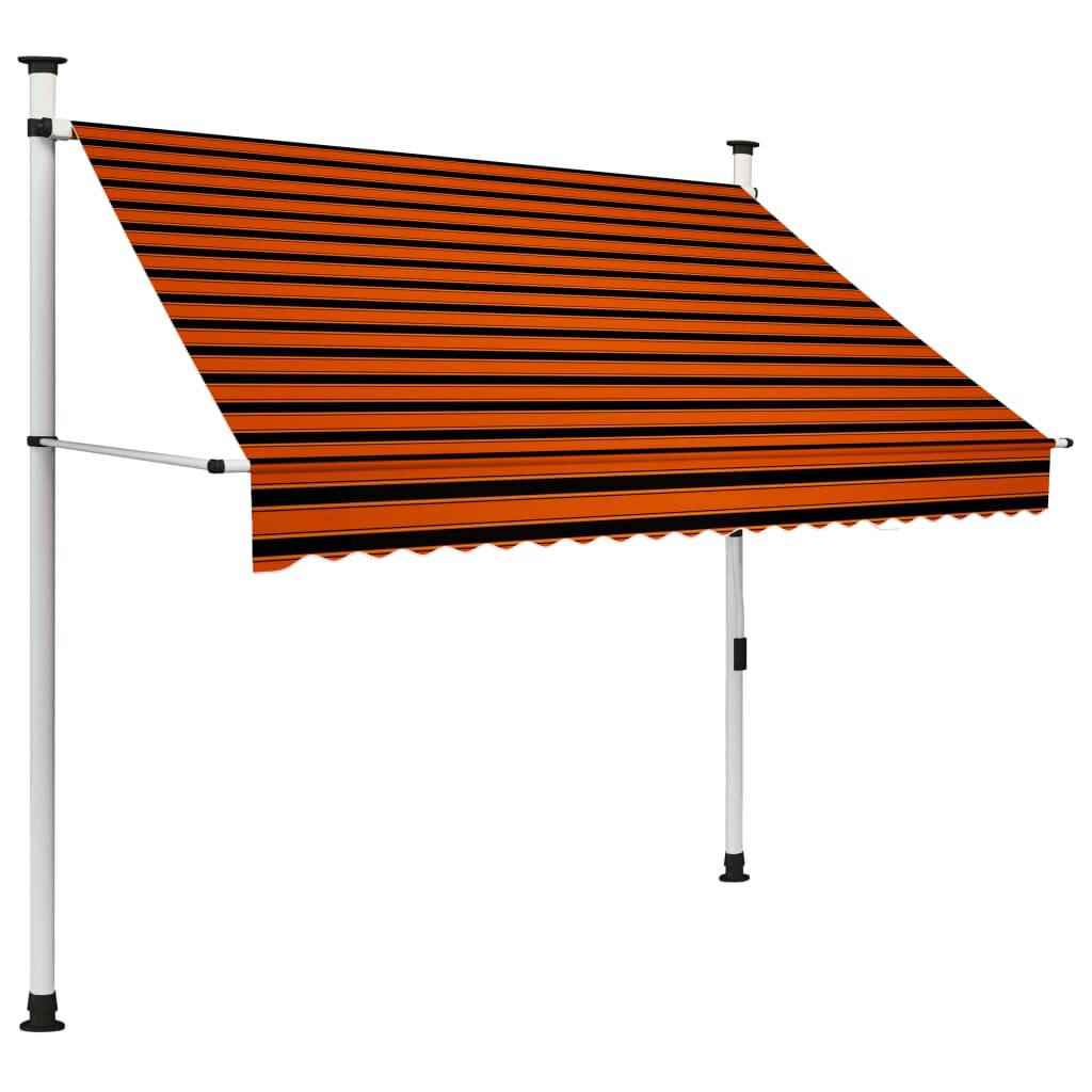 Copertina retractabila manual, portocaliu si maro, 200 cm 145836