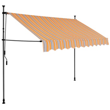 Copertina retractabila manual cu LED, vidaXL, Poliester, 300 x 120 x (200-300) cm, Multicolor Copertina retractabila manual cu LED, vidaXL, Poliester, 300 x 120 x (200-300) cm, Multicolor