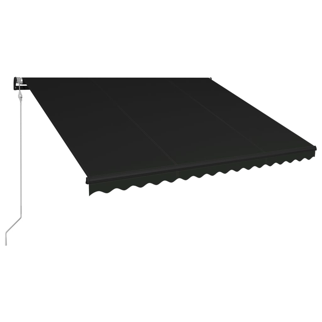 Copertina retractabila cu senzor de vant, vidaXL, Aluminiu, 400 x 300 cm, Antracit