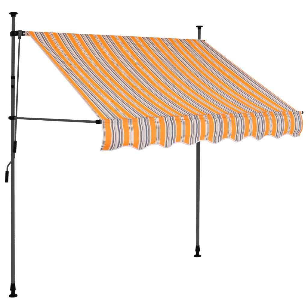 Copertina retractabila manual cu LED, vidaXL, Poliester, 150 x 120 x (200-300) cm, Multicolor