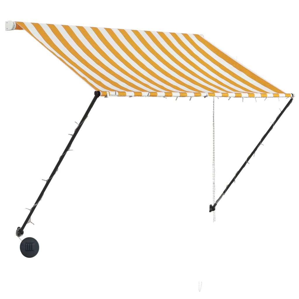 Copertina retractabila cu LED pentru fereastra, vidaXL, Textil/Polipropilena, 100 x 150 cm, Galben/Alb