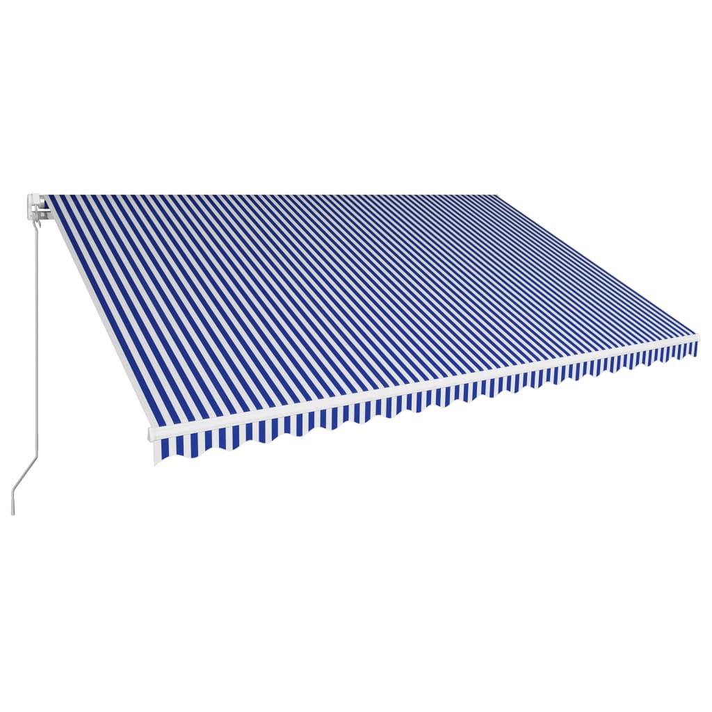 Copertina retractabila manual, albastru si alb, 500 x 300 cm 3051220