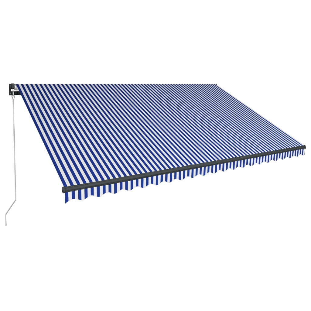 Copertina retractabila manual LED, albastru si alb, 500x300 cm 3051271