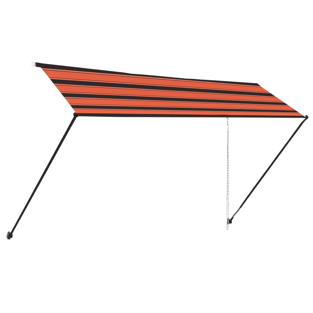 Copertina retractabila cu LED pentru fereastra, vidaXL, Textil/Polipropilena, 400 x 150 cm, Portocaliu/Negru
