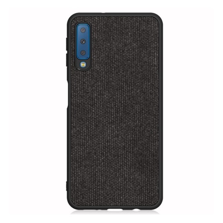 Mobiltelefon tok, kompatibilis, Samsung Galaxy A7 (2018) SM-A750F Gigapack szilikon telefonvédő (textil hátlap) fekete, gigapack csomagolás