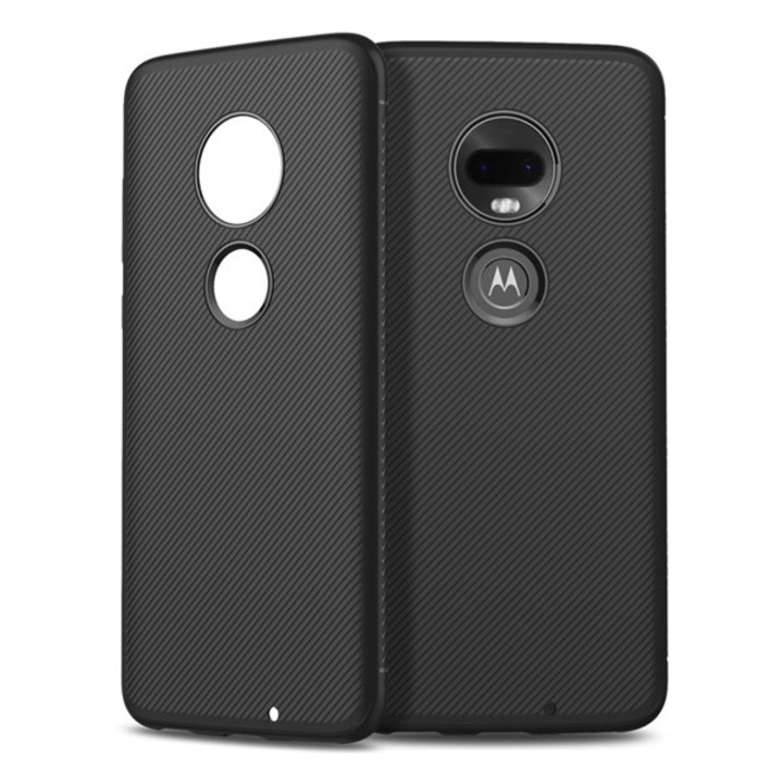 Mobiltelefon tok, kompatibilis, Motorola Moto G7 Plus (XT1965) / Moto G7 (XT1962) Gigapack szilikon telefonvédő (ütésállóság, csíkos) fekete, gigapack csomagolás
