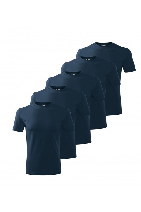 5 db-os férfi póló szett, sötétkék, P73-02X5, Kék