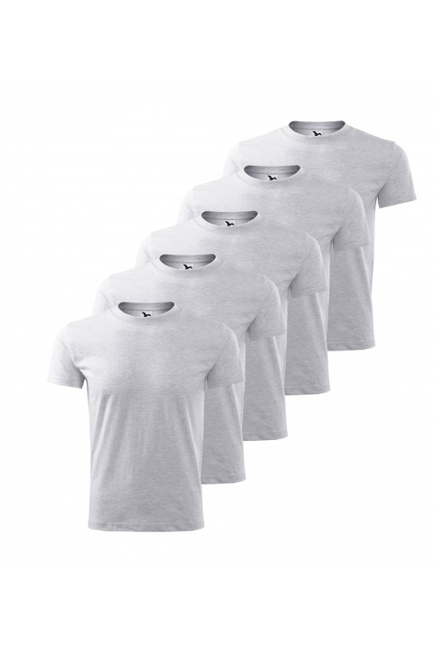 5 db-os férfi póló szett, világosszürke, P73-03X5, Szürke