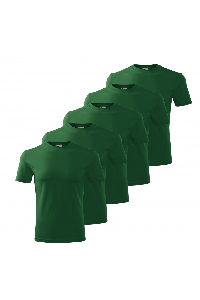 Set 5 tricouri pentru barbati, Verde sticla, P73-06X5, Verde