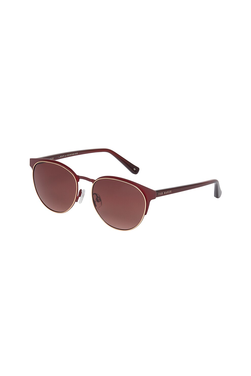 Ted Baker, Ochelari de soare rotunzi, Rosu inchis, 54-17-145 Standard