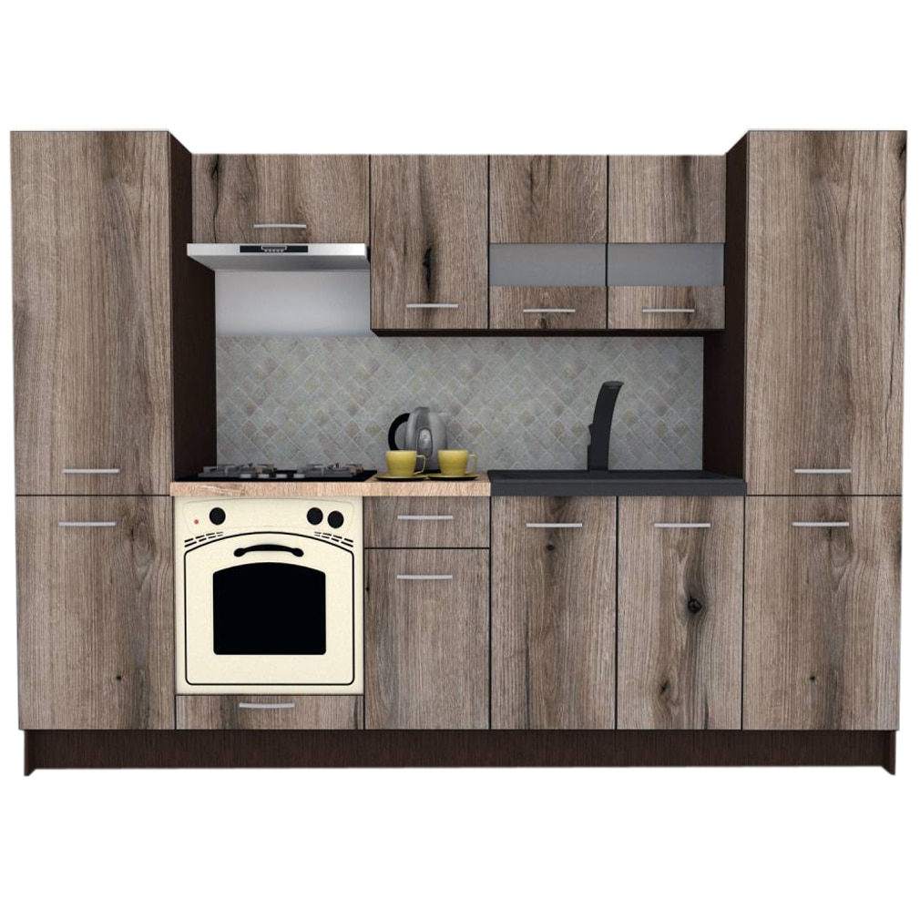 Set Bucatarie Marina New 280 A, Wenge / Decor K366, 280 x 195,5 x 60 cm
