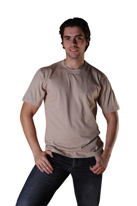 Tricou barbati, maneca scurta, Tuareg, Model 1, Bej