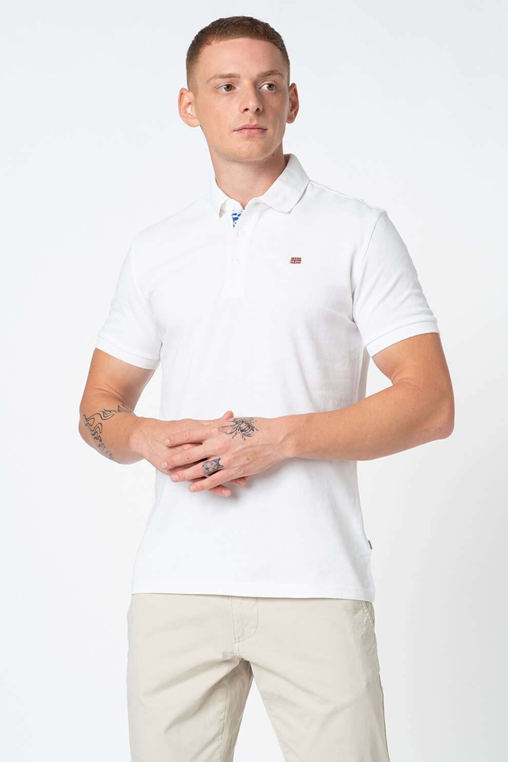 Napapijri, Tricou polo de bumbac Eolanos, Alb