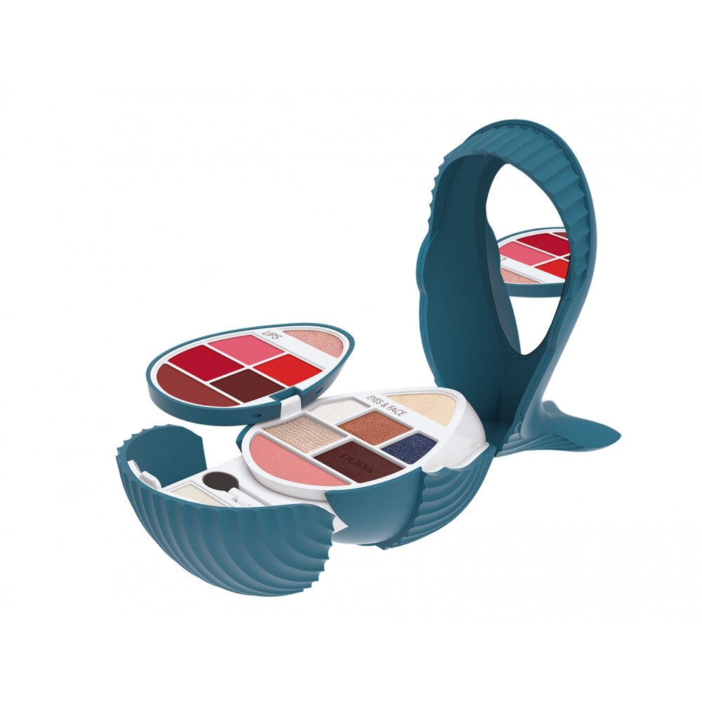 Paleta machiaj Whale 3 pentru ochi si buze B012, Pupa, 5.6g