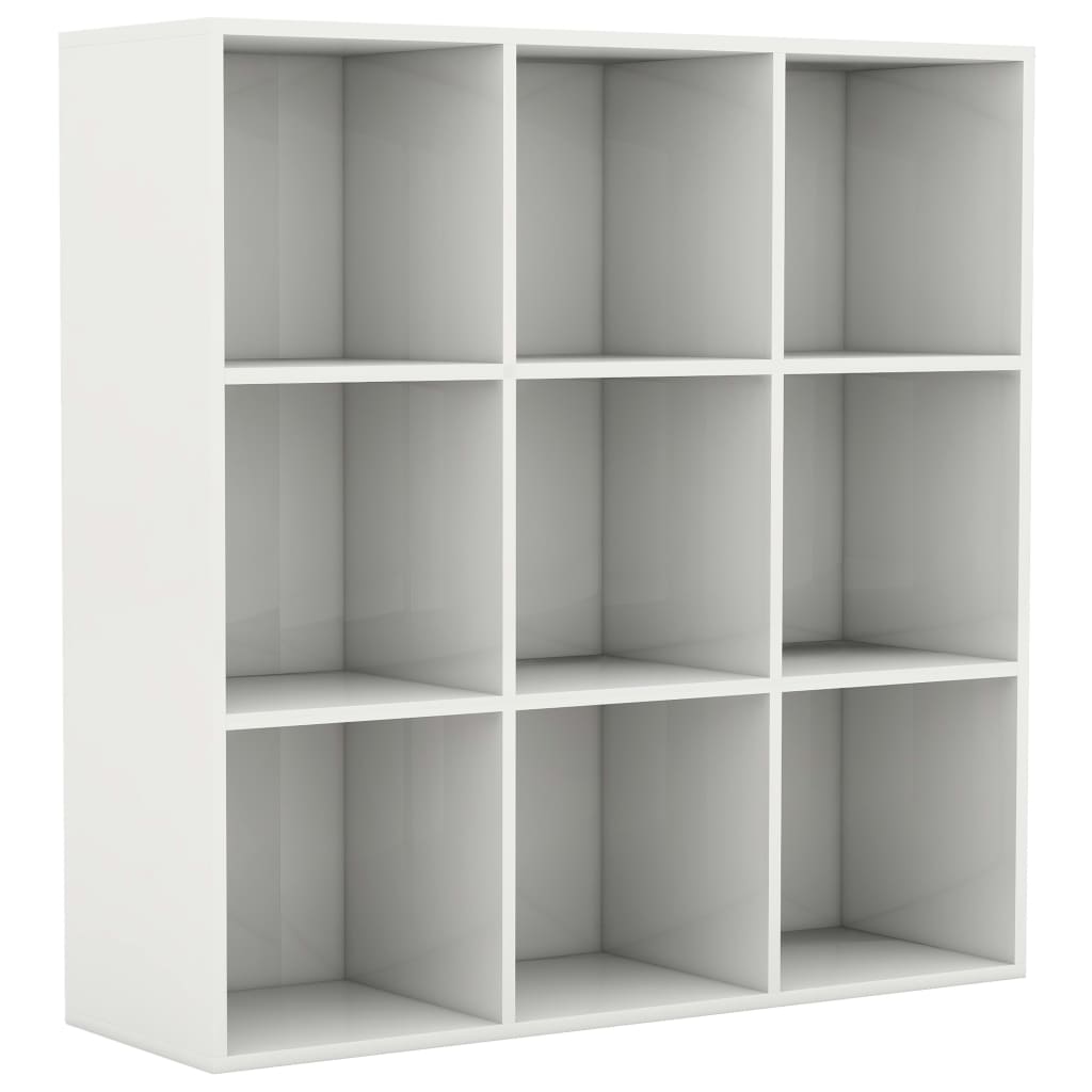 Biblioteca vidaXL, PAL extralucios, 98 x 30 x 98 cm, Alb