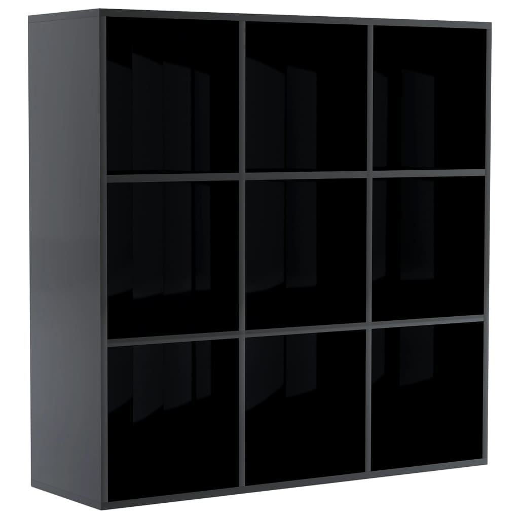 Biblioteca vidaXL, PAL extralucios, 98 x 30 x 98 cm, Negru