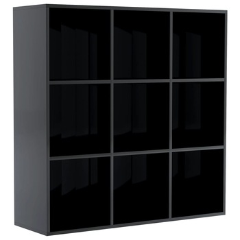 Biblioteca vidaXL, PAL extralucios, 98 x 30 x 98 cm, Negru Biblioteca vidaXL, PAL extralucios, 98 x 30 x 98 cm, Negru
