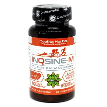 Suplimente alimentare, Cvetita Herbal InQsine, inozin, coenzima Q10, magneziu, 80 vegan capsule Suplimente alimentare, Cvetita Herbal InQsine, inozin, coenzima Q10, magneziu, 80 vegan capsule