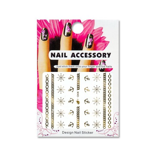Tatuaj sticker cu efect acrilic pentru decor unghii Y-044-G, MoonbasaNails, Auriu