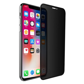 Folie sticla iPhone 11 PRO MAX, Privacy, 5D, securizata cu rama metalica, protectie ecran si margini curbate, Negru Folie sticla iPhone 11 PRO MAX, Privacy, 5D, securizata cu rama metalica, protectie ecran si margini curbate, Negru