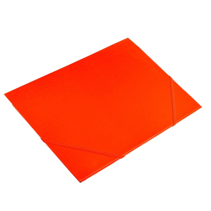 Mapa A4, din carton plastifiat de 350 gr, cu elastic pe colturi, rosie