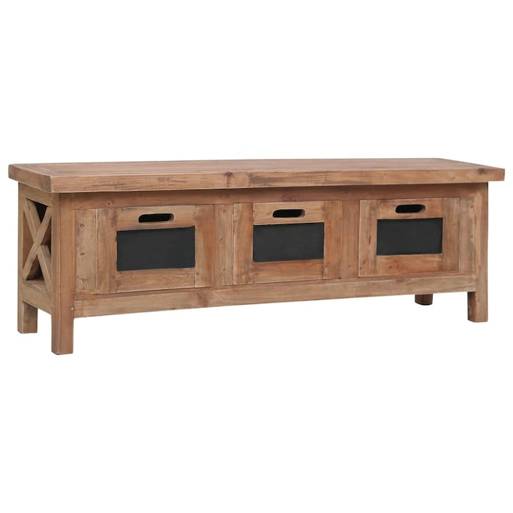 ТВ шкаф с 3 чекмеджета vidaXL, 120x30x40 см, махагоново дърво масив