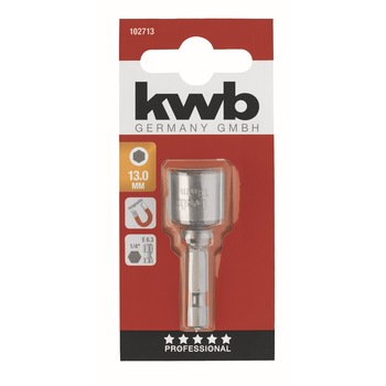 Bit tubular KWB magnetic 13mm, hex 1/4 Bit tubular KWB magnetic 13mm, hex 1/4